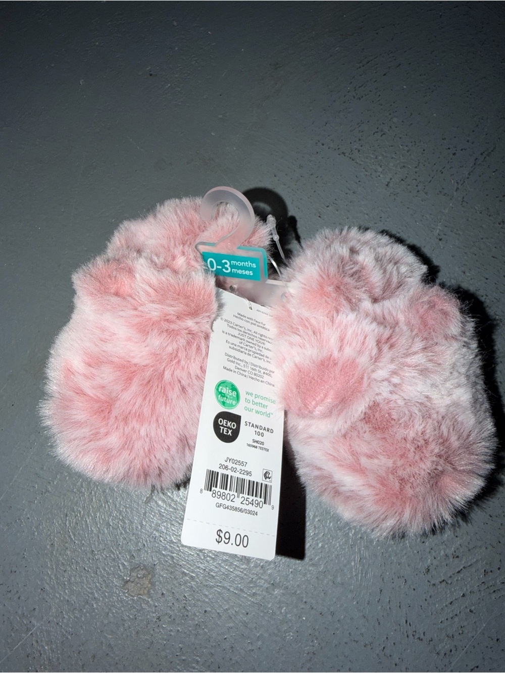 Baby Pink Faux Fur shoes - Carter’s